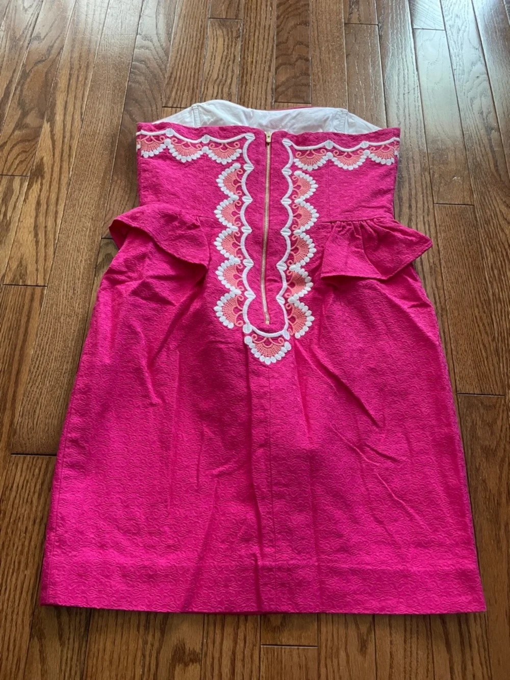 Lilly Pulitzer Pink Embroidered Strapless Dress Women’s Sz 4 - Picture 3 of 11